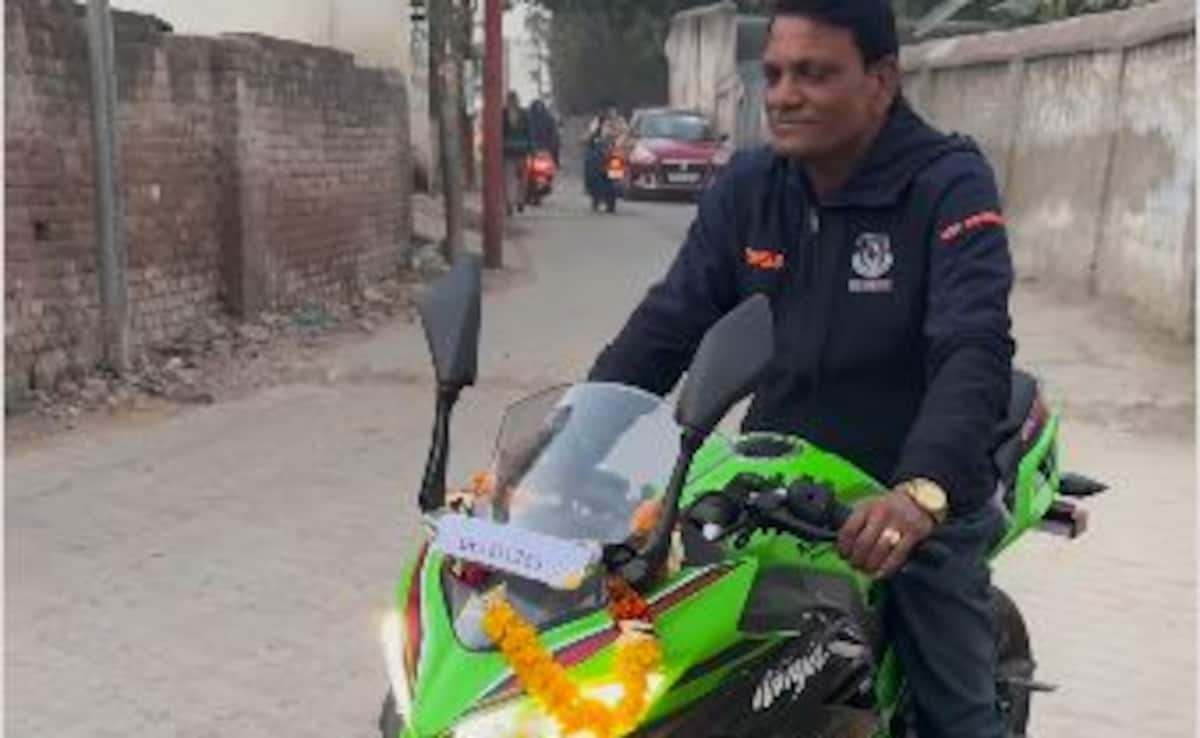 Rinku Singh’s Father Goes To Work On Sports Bike Gifted By Son. Video Viral